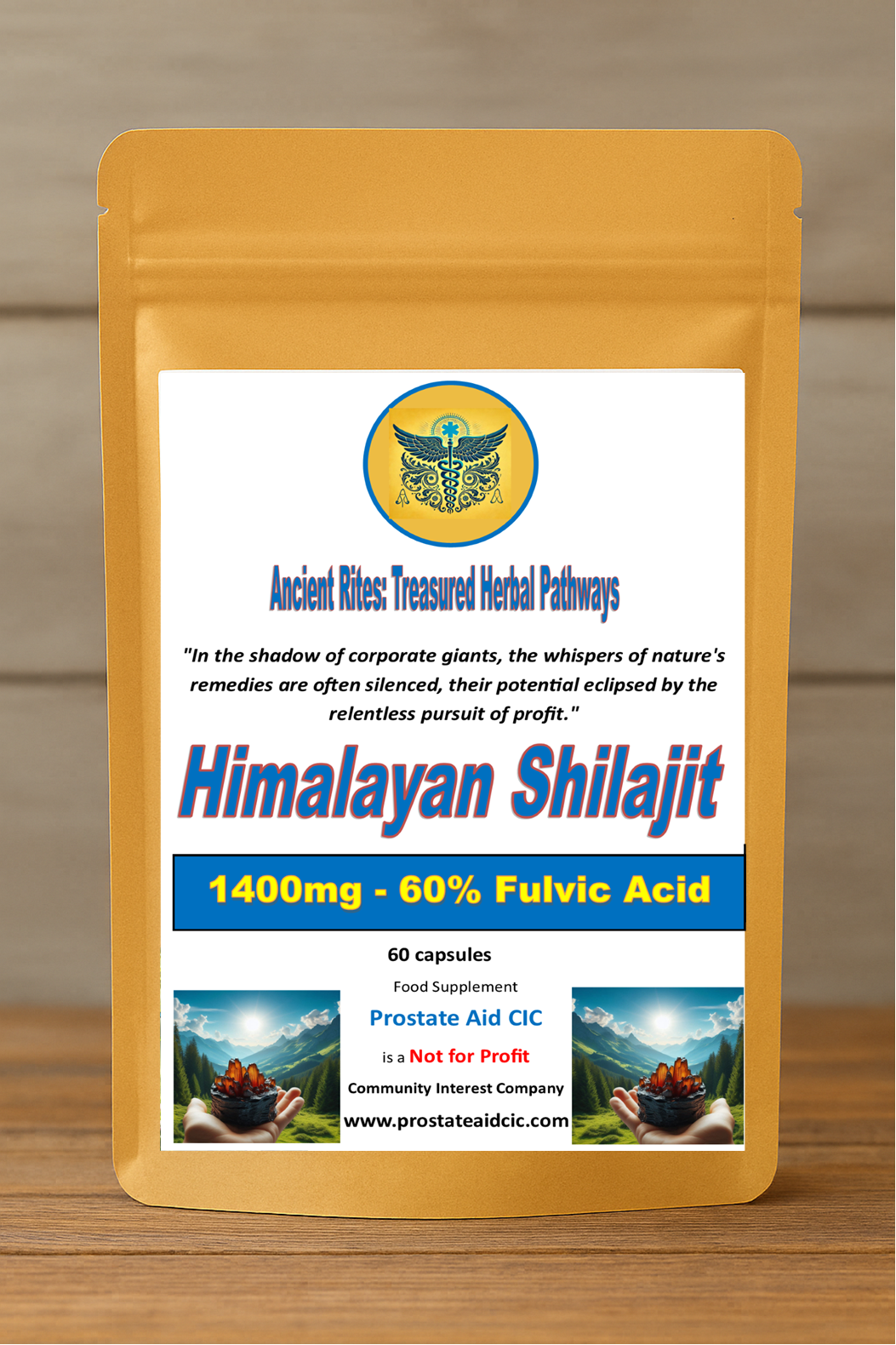 Pure Himalayan Shilajit 60 Tablets