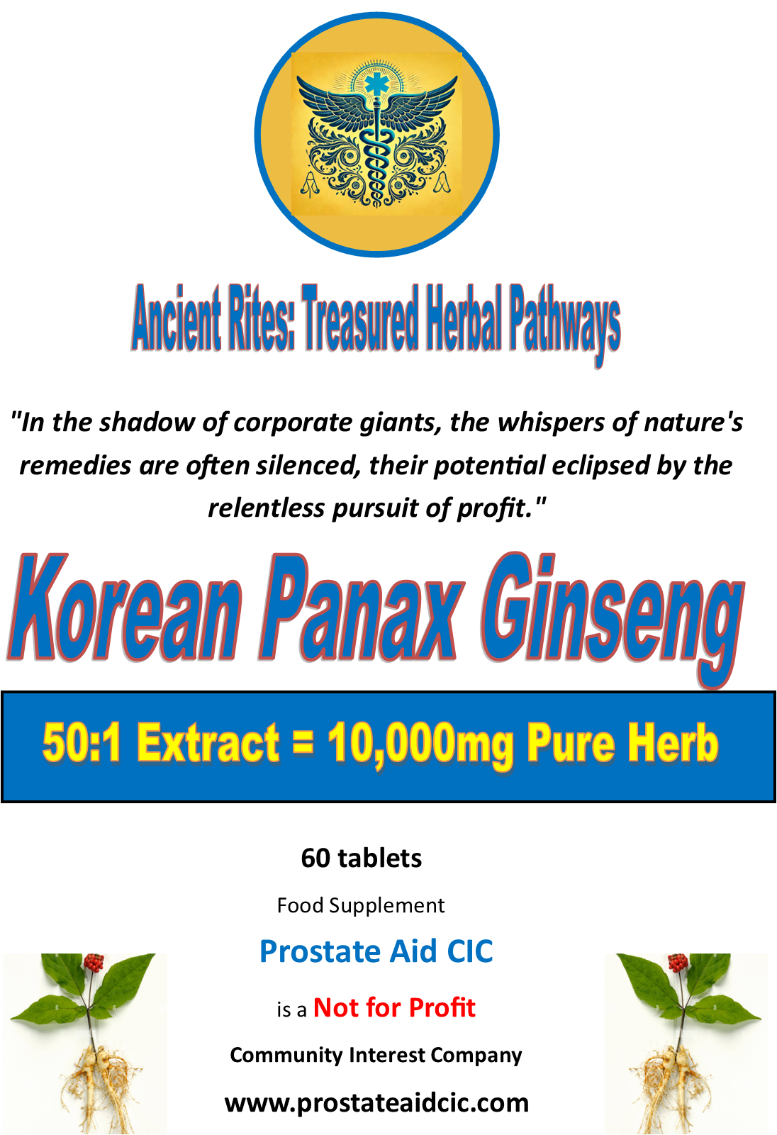 Korean Panax Ginseng 60 Tablets
