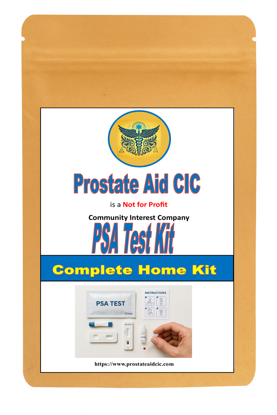 Prostate Aid CIC, Professional, Clinically Certified Complete Home PSA  Test Kit