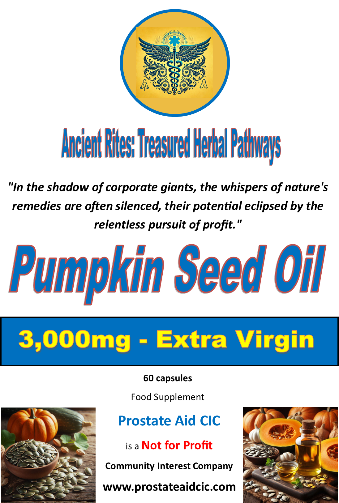 Pumpkin seed oil 60 Capsules