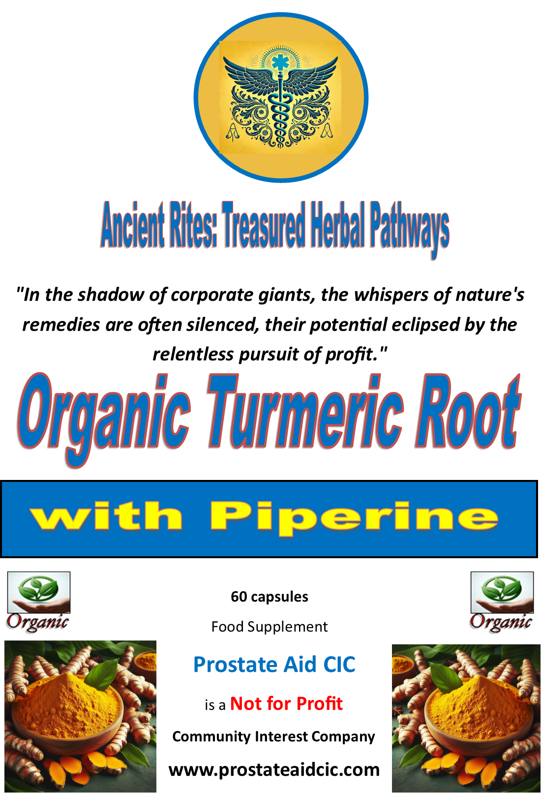 Organic Turmeric Root 60 Capsules