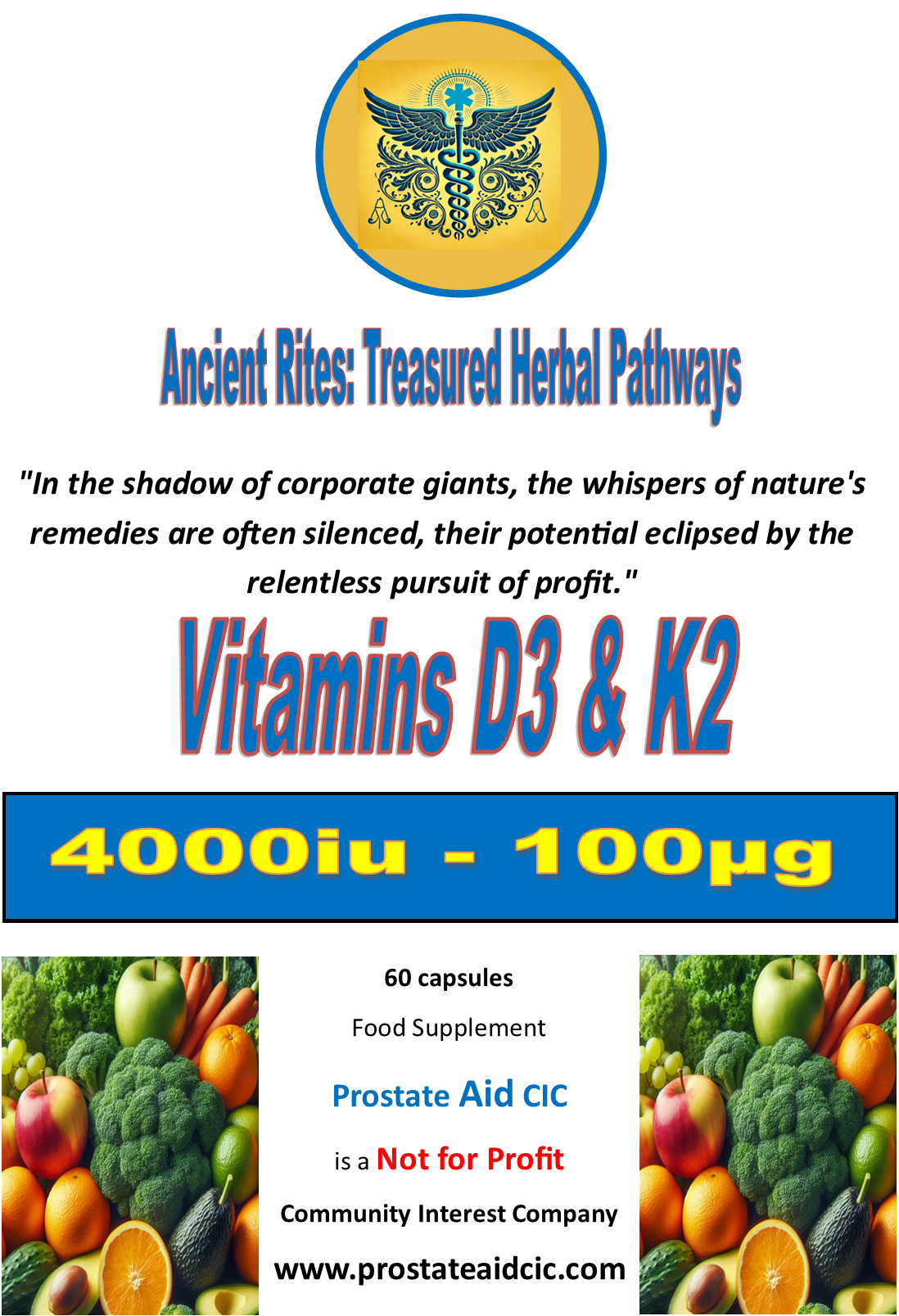 Vitamins D3 & K2 60 Capsules