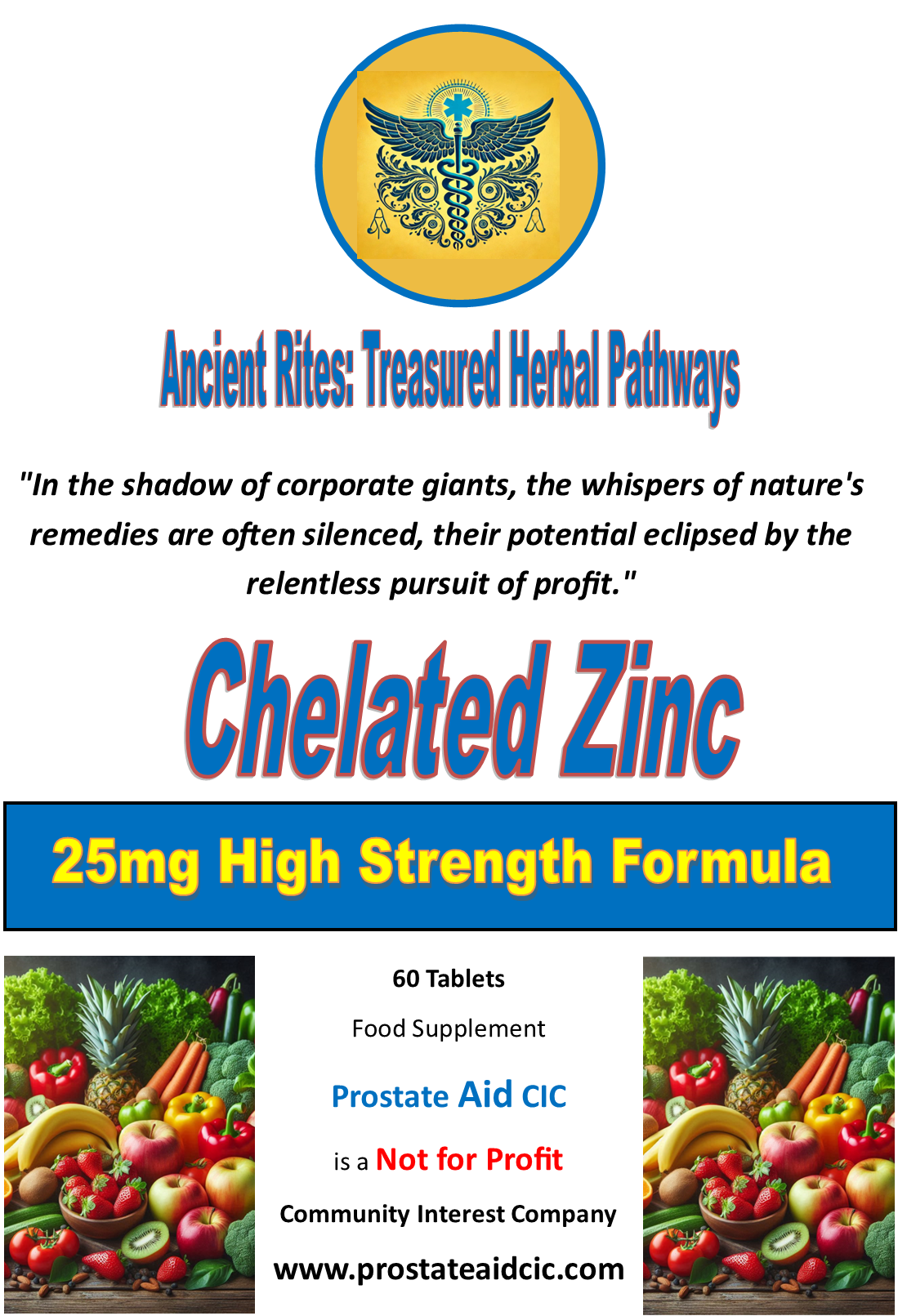 Chelated Zinc 60 Tablets